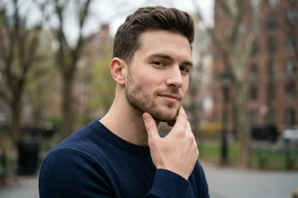 man looking directly at the camera