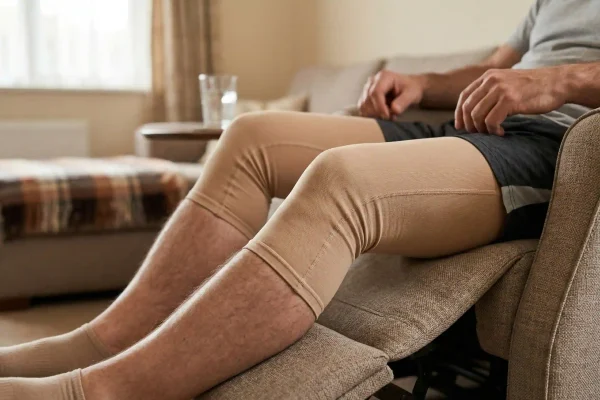man recovery from Thigh Liposuction