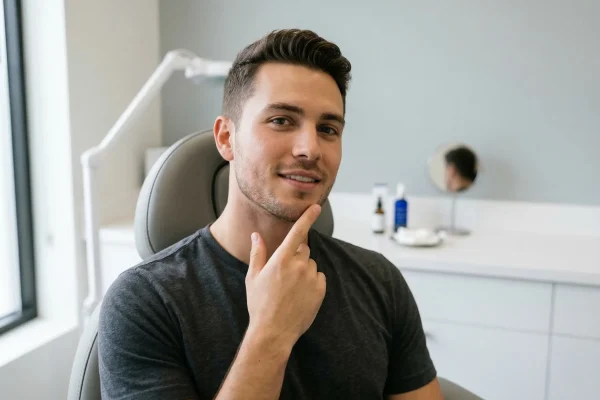man smiling at the clinic
