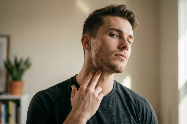 man with a contoured jawline