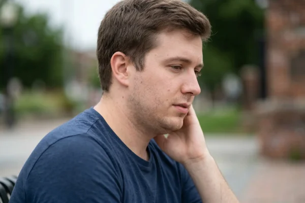 man with double chin
