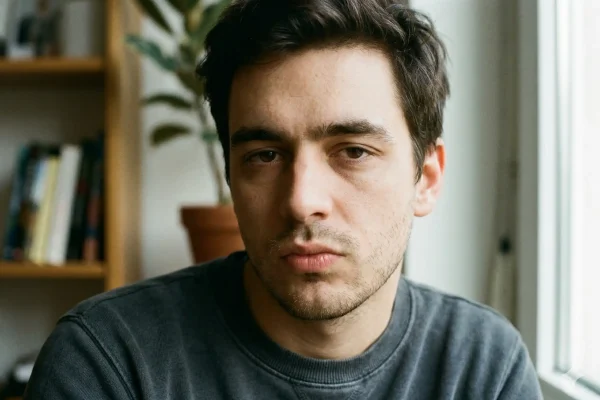 man with droopy eyelid