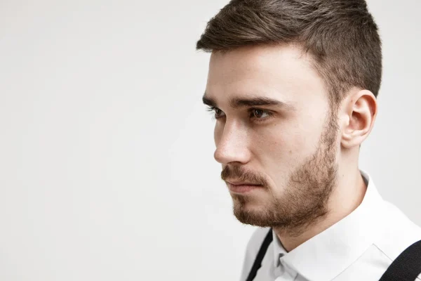 man with jawline filler