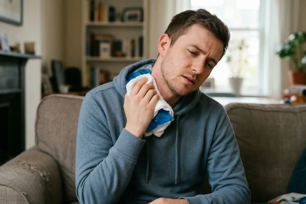 man with numb neck