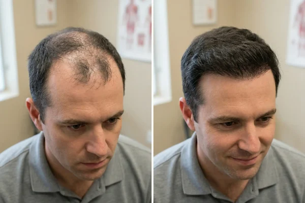 man with PRP result