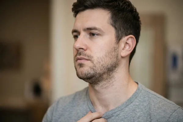 man with saggy neck