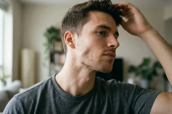 man with sharp jawline