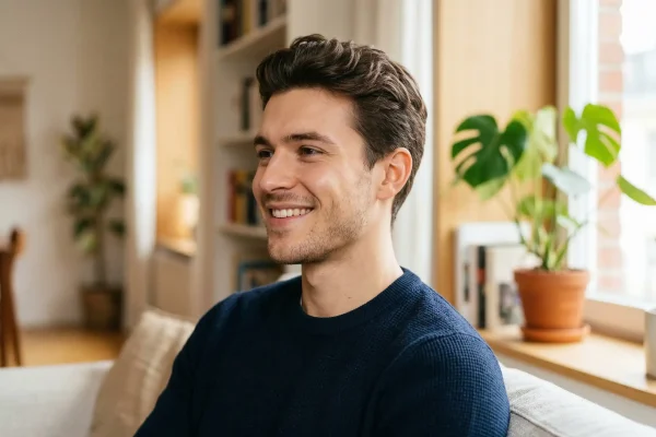man with sharp jawline