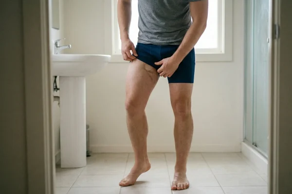 man with thigh recovery