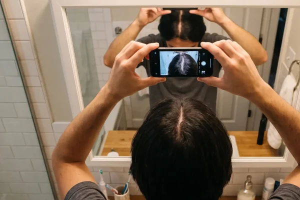 Monthly photo tracking to measure PRP hair treatment progress