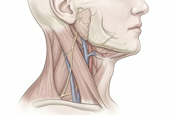 Neck anatomy illustration showing nerves at risk during neck lipo