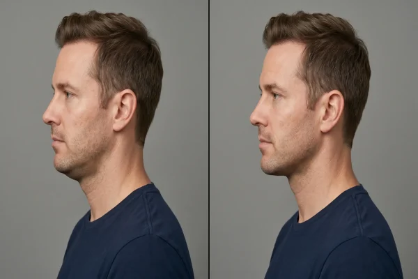 neck liposuction before after profile
