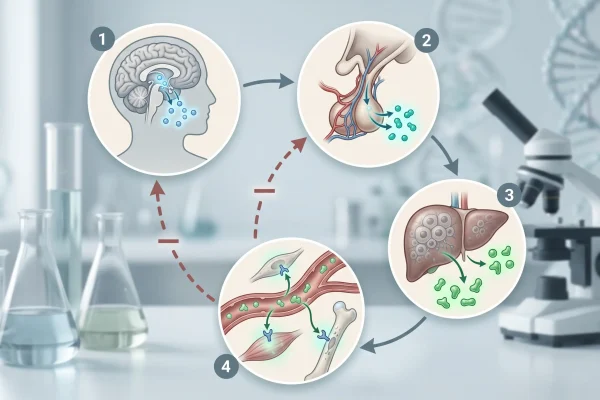 Negative feedback loop showing how the body compensates for pushed hormone pathways