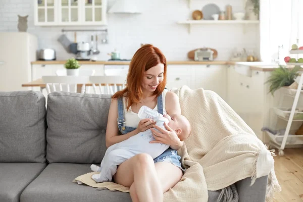 A portrait of beautiful mother with her baby