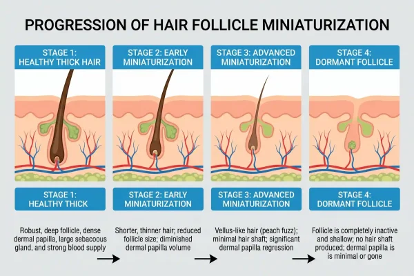 Diagram showing which stages of thinning PRP can regrow hair