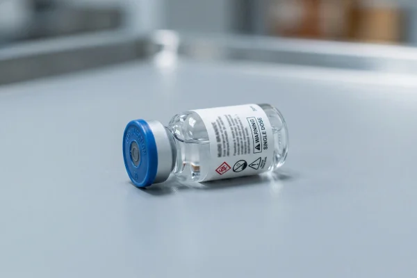 Research-grade peptide vial that is not safe to take without oversight