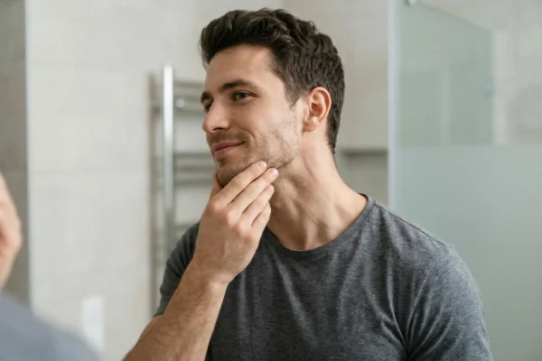 Sharp male neck definition