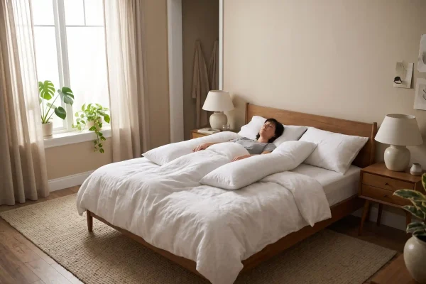 Sleeping on the back with side pillows for the first nights after filler