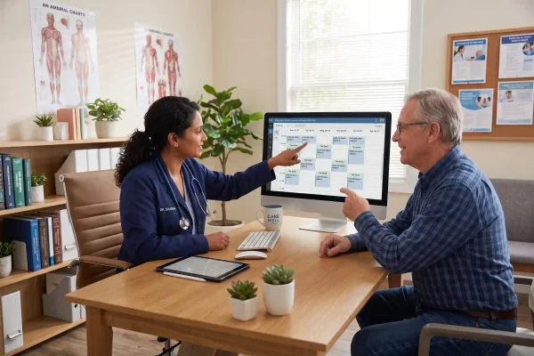Provider planning correctly spaced PRP facial sessions with a patient in Tampa
