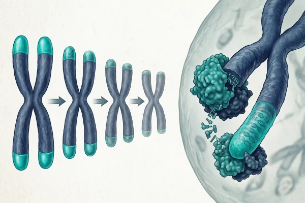 Telomere and telomerase diagram showing how Epitalon works
