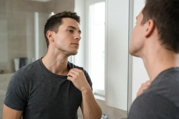 Toned male neck contour
