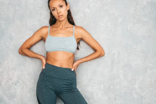 woman flexing her body