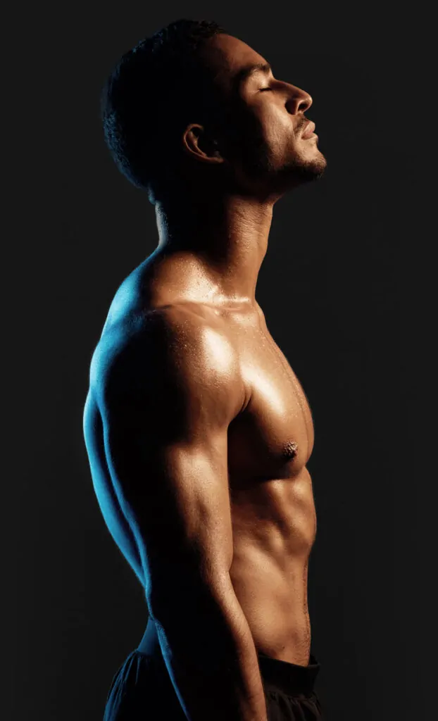 side view of man after procedure