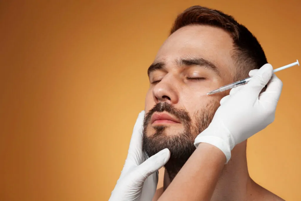 A man showing how he got Botox