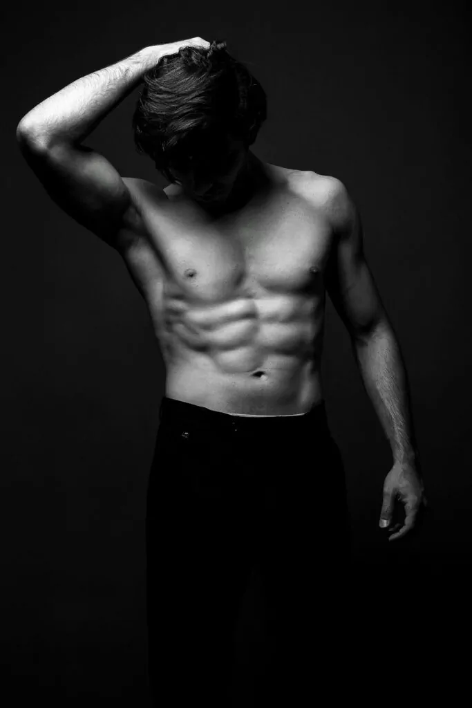 Man with abs after plastic surgery