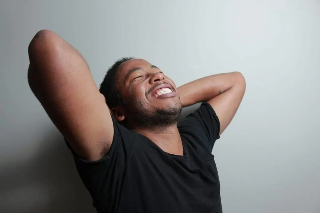 Happy man after facetite procedure