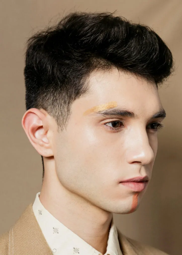 Side view of fashionable model