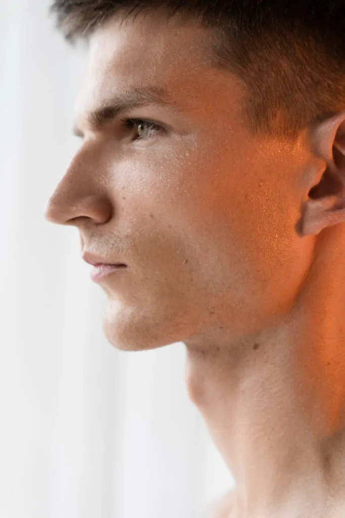 Close up young man portrait