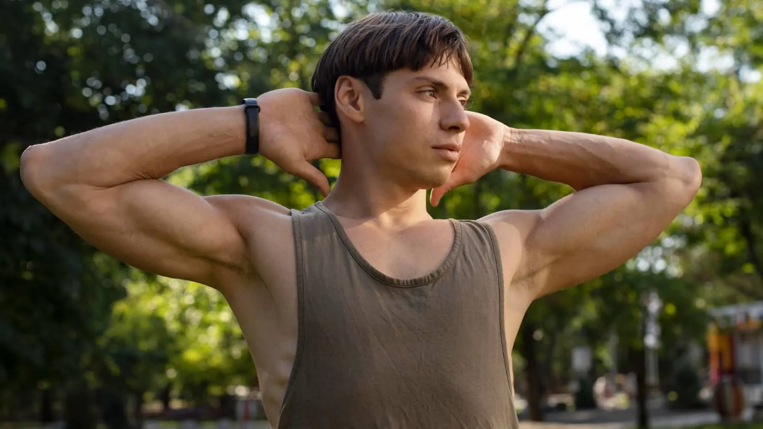 Man showing how Botox treated his excessive underarm sweating condition