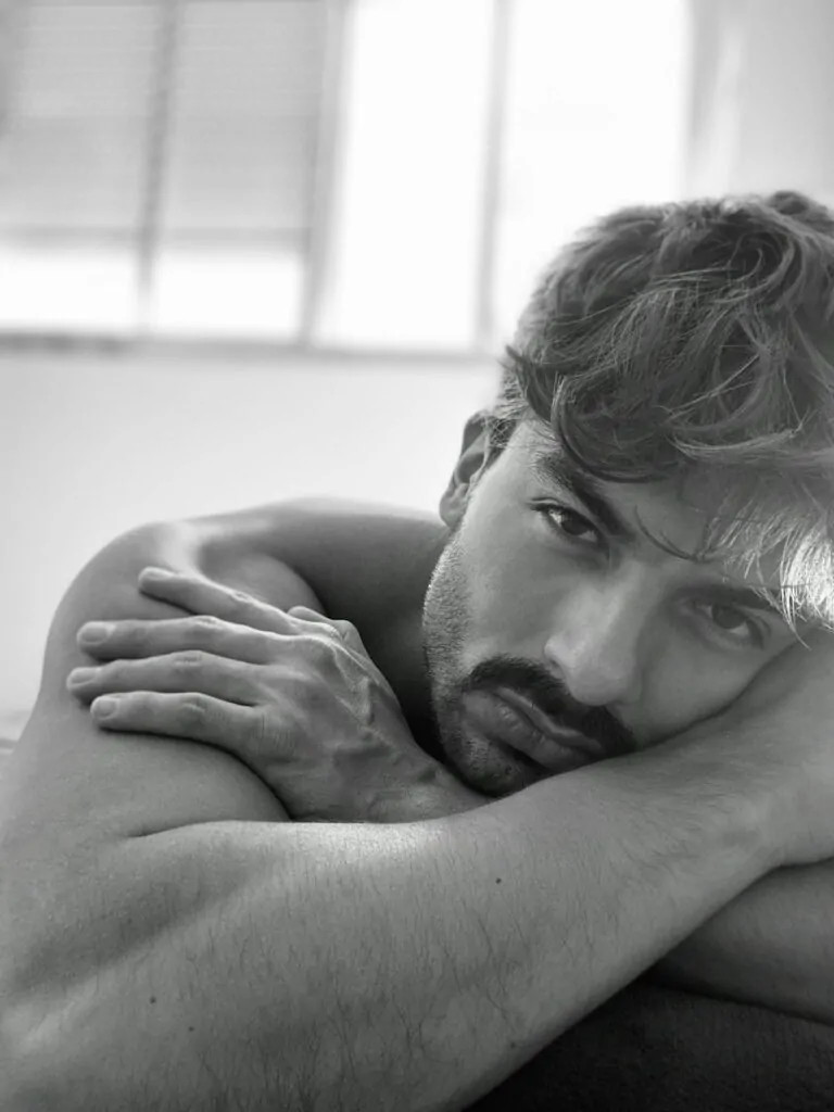 Man posing and flexing his handsome face after getting PDO thread lift
