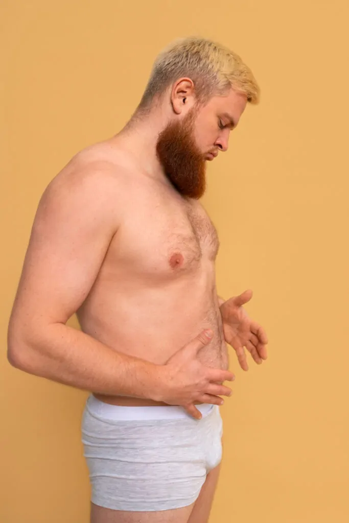Side view man inspiring bodypositivity