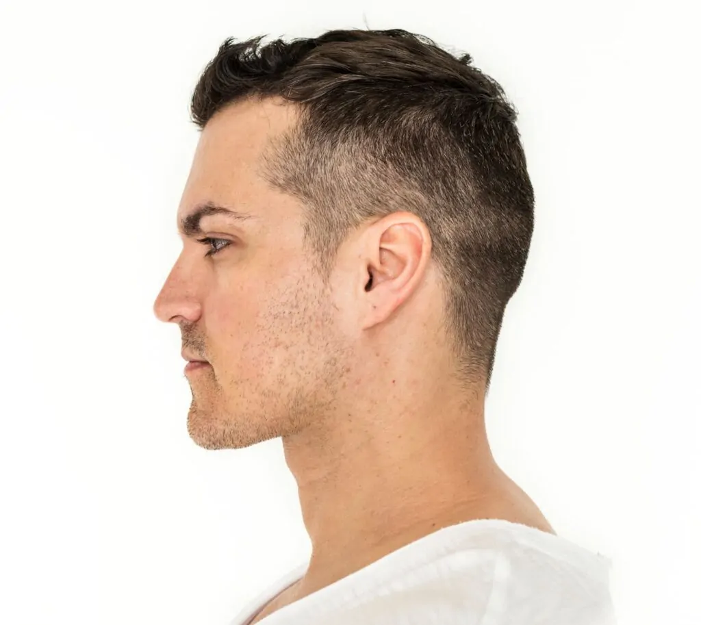 portrait of man neck liposuction