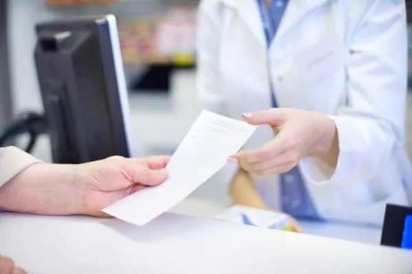 Close-up of patient with peptide prescription