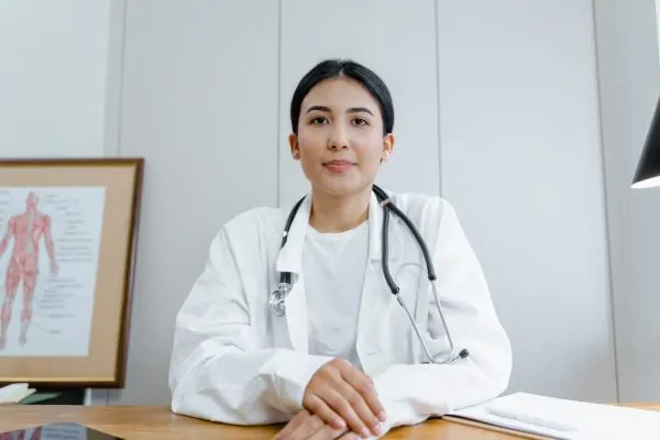 Photo of a plastic surgeon during consultation