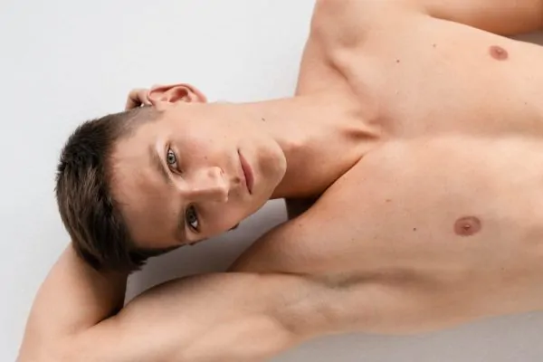 Results of neck liposuction on a male patient