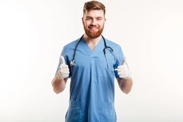 Plastic surgeon showing thumbs up before doing plastic surgery