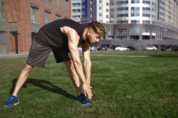 A person warming up before going on a run
