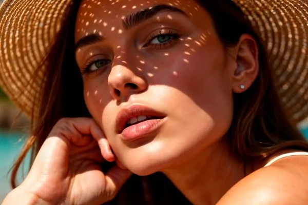Beautiful woman in a sun hat