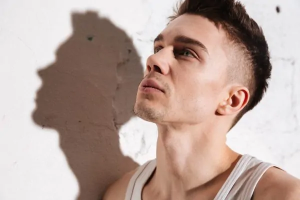 Man with tightened facial contours after FaceTite radiofrequency procedure
