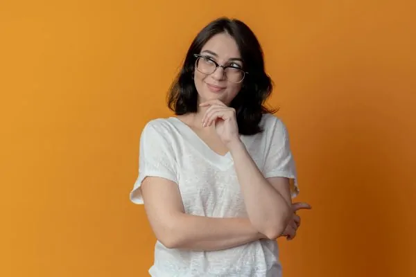 a woman is thinking about getting liposuction