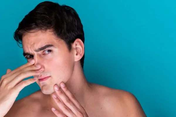 Front view adult man grooming