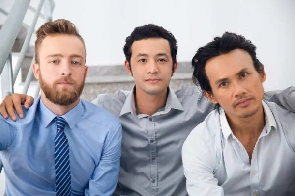 group of men posing