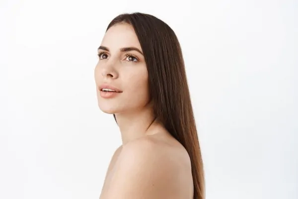 Natural female model beauty clean face