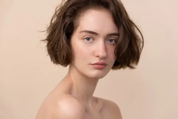 Side view girl with Plastic Surgery