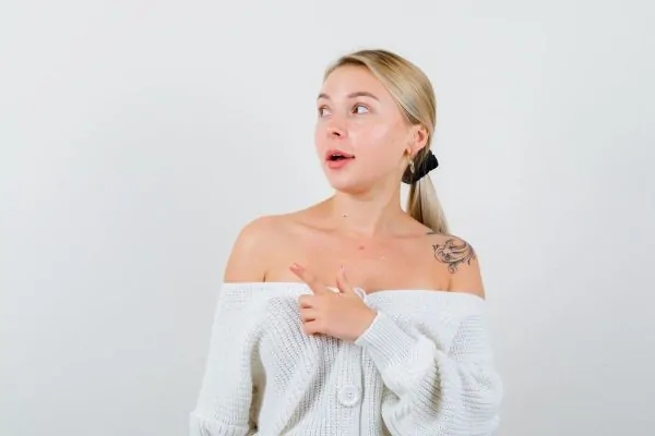 woman having an amusing expression