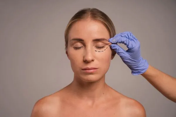 Woman preparing for cosmetic surgery
